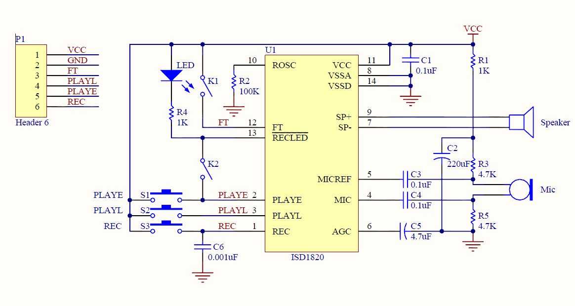 schemat modułu isd1820 schemat modułu isd1820