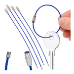 Linka do Kluczy - niebieska - Zawieszka - Brelok Stalowy zakręcany - 15cm