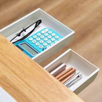 Self-adhesive drawer - white - 220x85x30mm - desk organizer for pens and small items