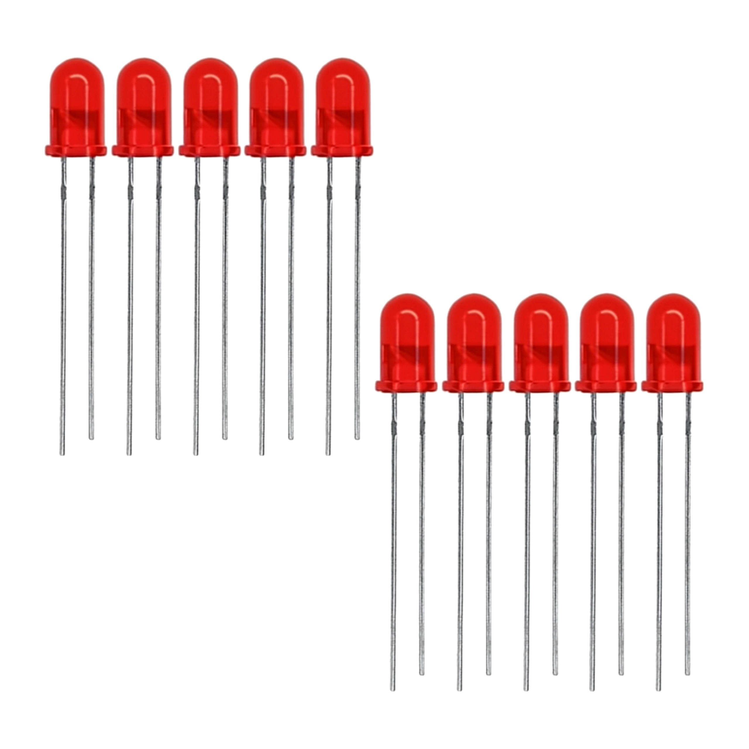 Dioda LED 5mm czerwona dyfuzyjna 20mA