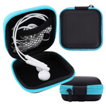 Headphone Case Electronics Cover 75x75x30mm Blue Lock