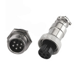 GX16 6-PIN screw-on industrial connector - plug with socket