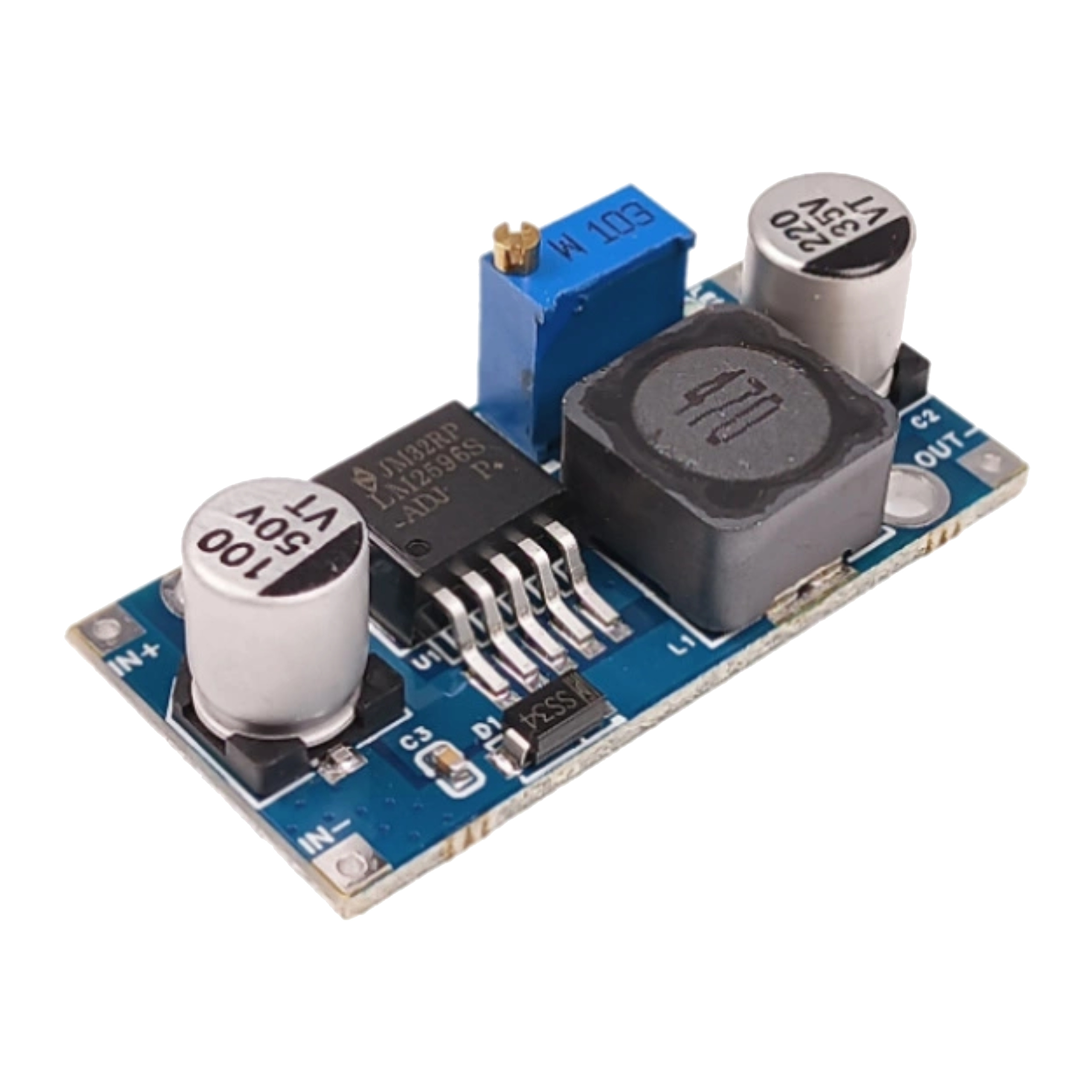 Przetwornica LM2596 3A - widok boku modułu