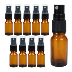 Glass Bottle Brown 10 ml - With Black Atomizer - 10 pieces