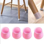 Protective caps for furniture legs - pink 4 pcs - Silicone cover for legs