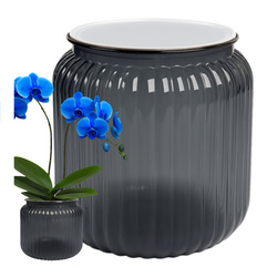 LANTERN Pot - Grey Transparent Plastic Pot 8,8cm