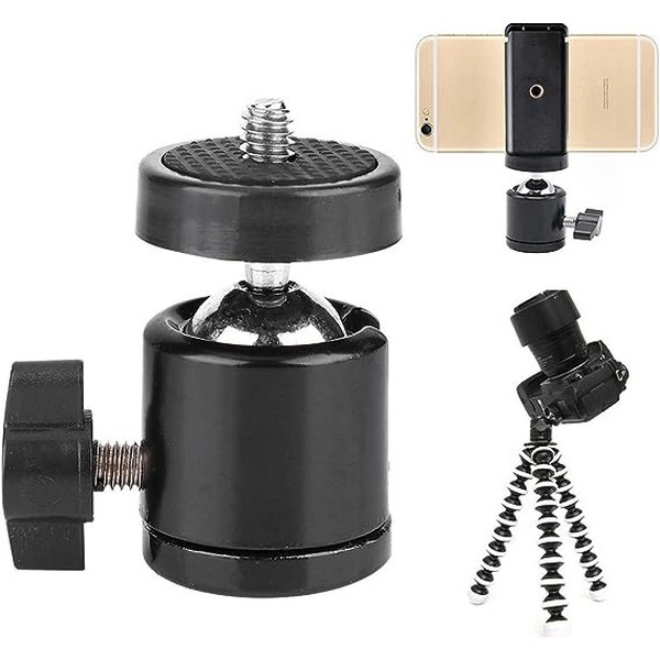 Mini 360 ball head - swivel - for 1/4 inch screw with 3/8 inch hole ...