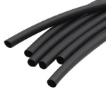 Heat Shrinkable Sleeve Black Ø5/5.5 mm- 1mb - Flexible Silicone Tube