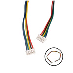 Micro JST socket with 200mm cable - two sockets - 5 PIN raster 1.25 - female (female)