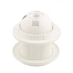 E27 socket with adjustable flange - white - Plastic socket