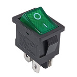 KCD1-4 bistable rocker switch - green - 15x21mm - ON/OFF switch 250V - 4PIN