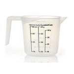 Plastic mug with measuring cup 400ml - kitchen measuring cup 0.4l - jug with ear