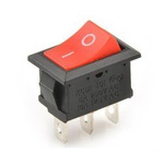 KCD1 bistable rocker switch - matte red - 21x15mm - ON/OFF switch 230V - 3PIN