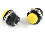 Momentary pushbutton R13-507 - yellow - 250V-3A - 16mm - monostable - circular