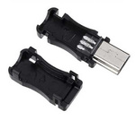 Mini USB plug - with cover - cable-mounted - male