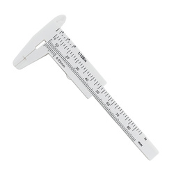 Mini plastic caliper 0-80 mm - white - measuring tool