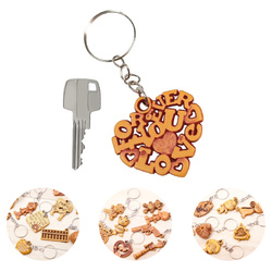 Key ring - pendant - imitation wood - MIX patterns - Key ring