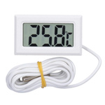 LCD Thermometer With Probe - Electronic Digital White Range -50C To 110C