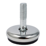 Foot with joint 28x20mm silver - furniture leg M6 - adjustable foot for furniture