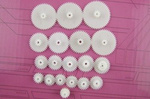 Set of 19 gears and pinions - for electric motors