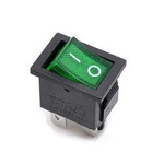 KCD1-4 bistable rocker switch - green - 15x21mm - ON/OFF switch 250V - 4PIN