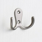 Double wall hanger - silver - matte - A2700 - Metal clothes hook