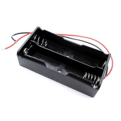 Battery basket for 2x 18650 7.4V Li-Ion batteries - battery basket (cell) with cables