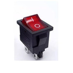 KCD1-4 bistable rocker switch - red - 15x21mm - ON/OFF switch 250V - 4PIN
