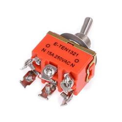 Przełącznik dźwigniowy - E-TEN1321 - 15A - 250V - 2-pozycyjny - 6 pin