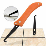 Tile grout scraper - hook knife for cleaning crevices
