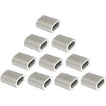 Steel cord clamp - for 2mm cord - 10pcs - oval aluminum sleeve