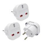 3x Adapter Uniwersalny Przejściówka EU/UK Wtyczka Gniazdo z Uziemieniem