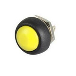 Momentary pushbutton PBS-33B - yellow - 250V-1A - 12mm - monostable - round