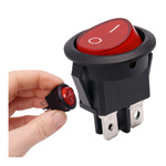 Rocker switch - SMRS201R - 6A/250V - double - circular - ON/OFF - red