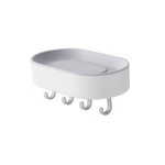 Soap holder with hooks - white - Soap dish - Wall hanger - Base