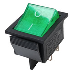 KCD7 rocker switch - green - ON/OFF switch - 230V - 4 PIN