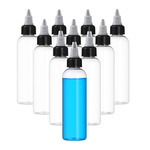 Dispensing Bottle 100ml with Twist Top Cap applicator Screw-on for liquids - Set of 10