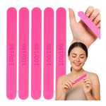 Straight Nail File Pink 100/180 5pcs