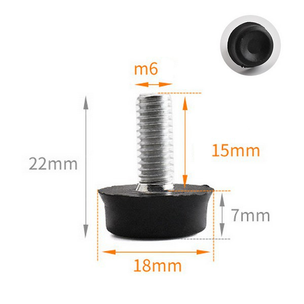 Stopka regulowana do mebli M6 18x15mm - zastosowanie