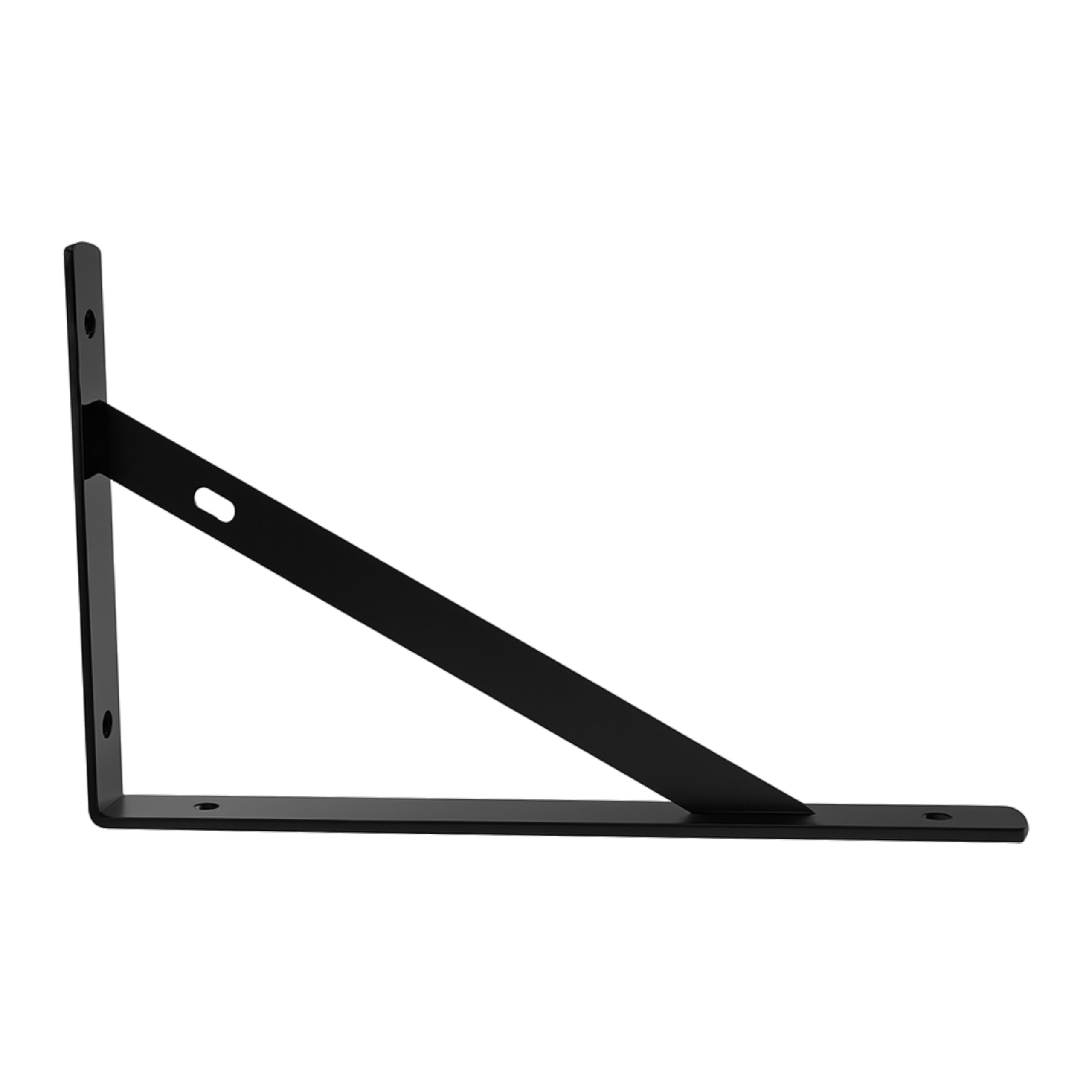 Czarny wspornik pod półkę – detal wykończenia