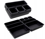 Set of Drawer Organizers - 8 Elements - Black - Organizing System