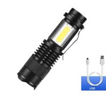 Mini LED COB SK68 flashlight - Aluminum - usb rechargeable - side light - pocket-sized