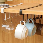 Cabinet suspension hanger - white - holder with cup hooks