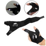 Glove with LED flashlight - waterproof fingerless glove - anti-slip