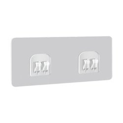 Self-adhesive hanger - 6x14cm double with hooks - wall mount