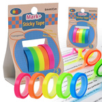 Self-adhesive indexing tabs - fluorescent ribbons - 6mmx5m - 5 colors - transparent