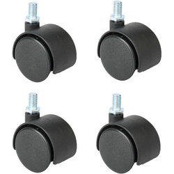 Furniture Casters For Armchair Cabinet 49mm- Set - Swivel Casters - M8 - 4pcs