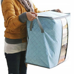 Storage bag - 50x48x28cm - blue - organizer with window