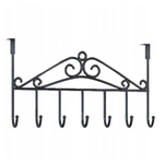 Door clothes hanger 7 hooks - black - door holder