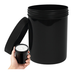 Pojemnik Zakręcany PP - 500ml - Czarny - Okrągły